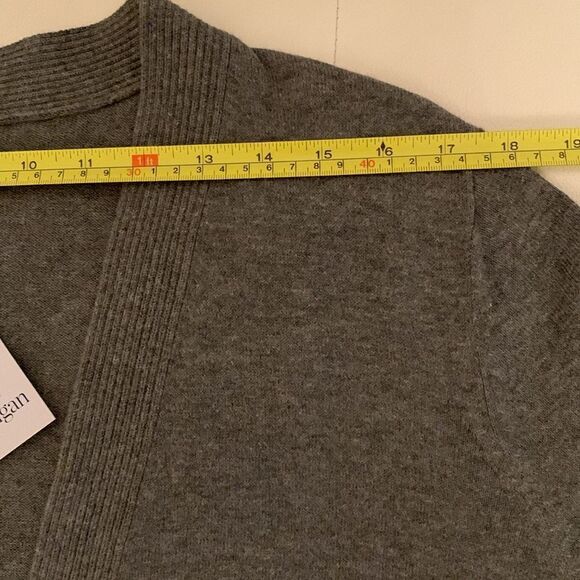 NWT Croft & Barrow Gray Cotton Blend Pockets Cardigan Open Front Size XXL P - Picture 2 of 11